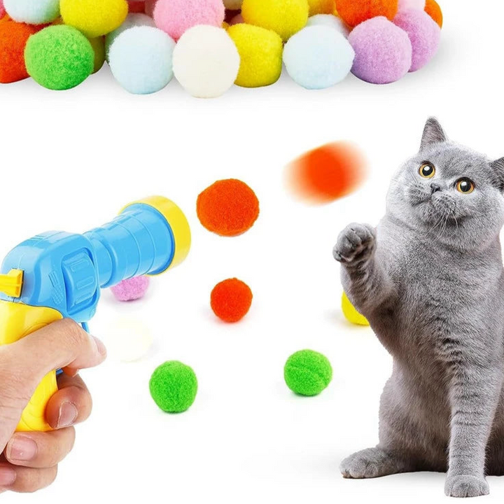 Interactive Cat Toy - Plush Ball Launcher for Indoor Play