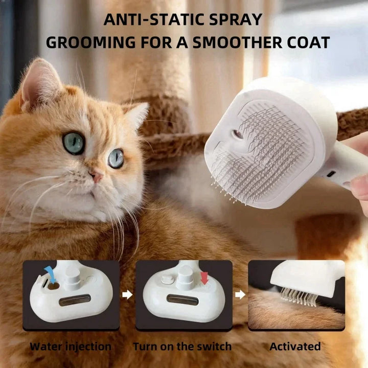 Pet Spray Grooming Comb – De-shedding & Styling Tool for Dogs and Cats