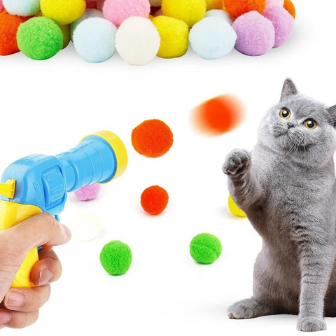 Interactive Cat Toy - Plush Ball Launcher for Indoor Play